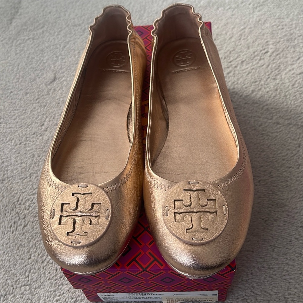Tory Burch Minnie’s Rose Gold size 9.5